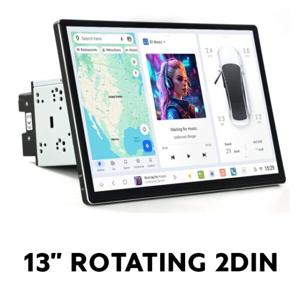 Магнитола DUDU 13" в штатное место 2DIN