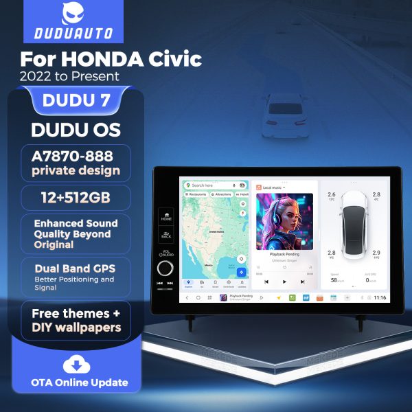 Магнитола DUDU Individual Design для Honda Civic (21-25) — изображение 4