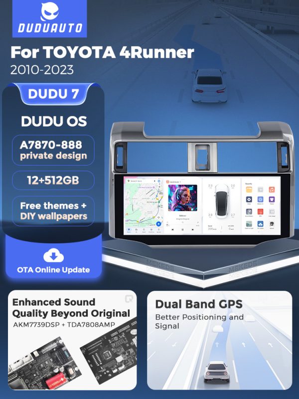 Магнитола DUDU Individual Design для Toyota 4Runner (09-24) — изображение 3